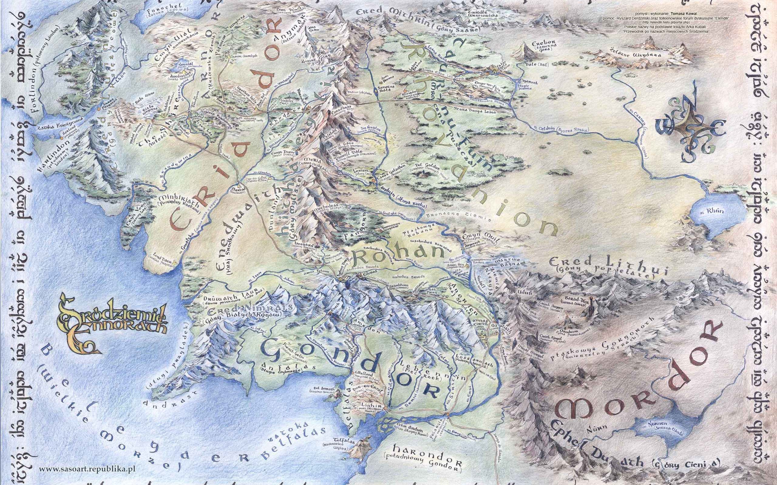original wallpaper download Large detailed map of Middle earth