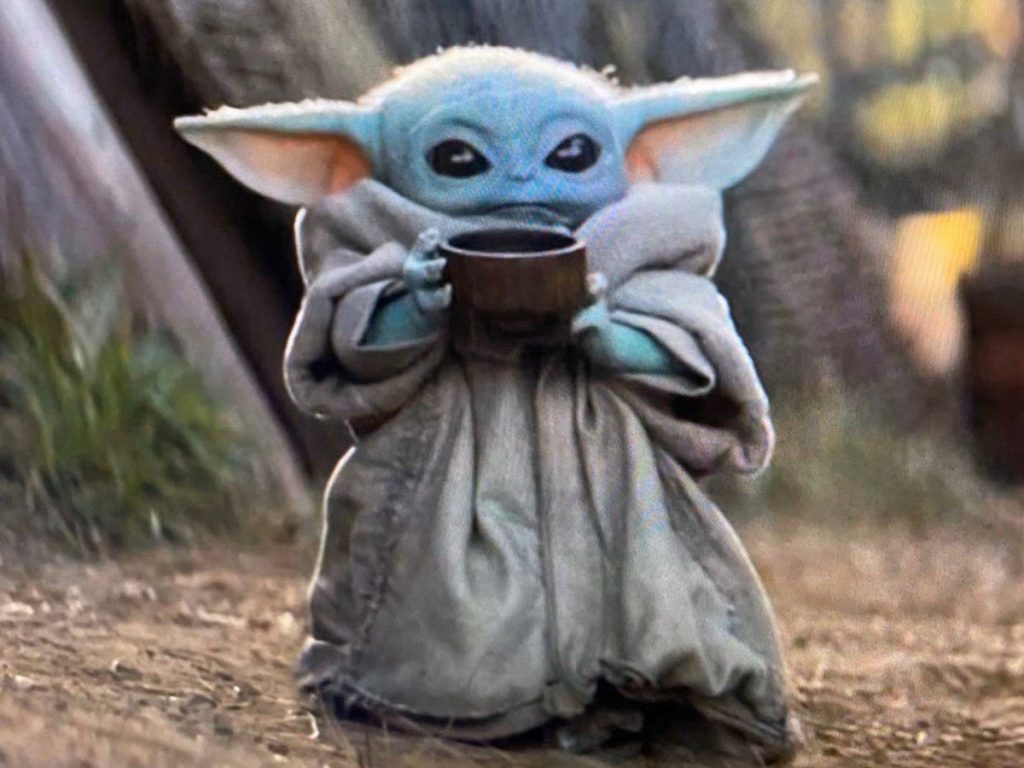Baby Yoda With Cup Wallpaper Teahub Io