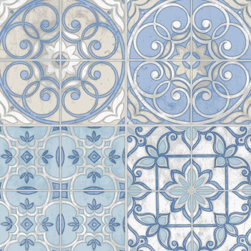 Pretty Mosaic Tiles In Blue Wallpaper
