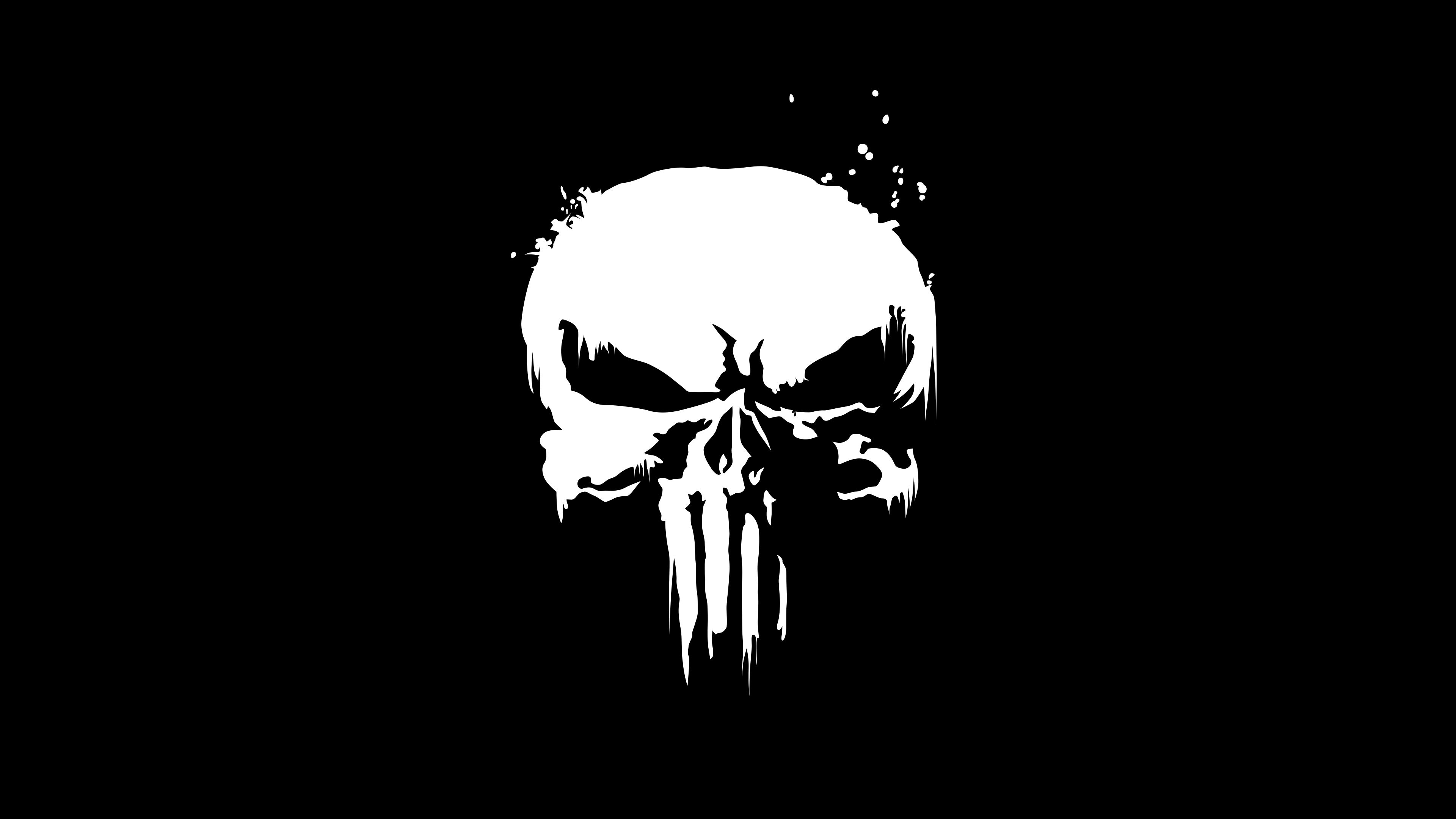 The Punisher Minimal Logo 4k Wallpaper