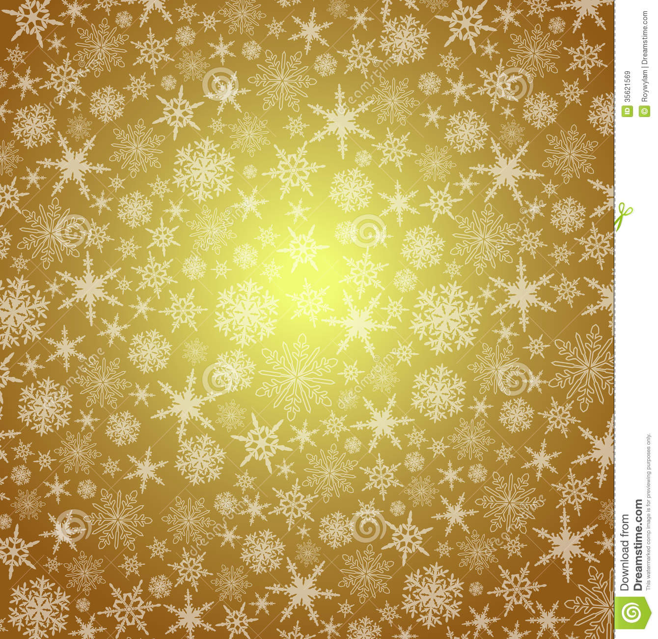 Snowflake Snow Background Gold Festive Vector