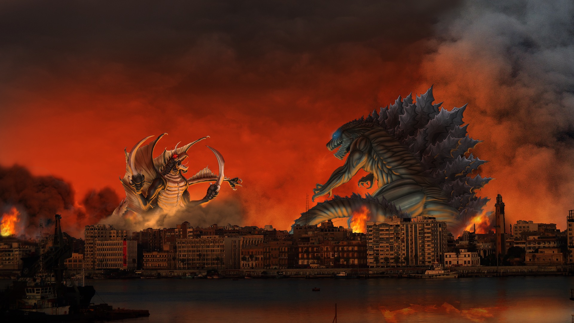 Godzilla Earth Vs Gigan Suez Egypt By Seagunslives