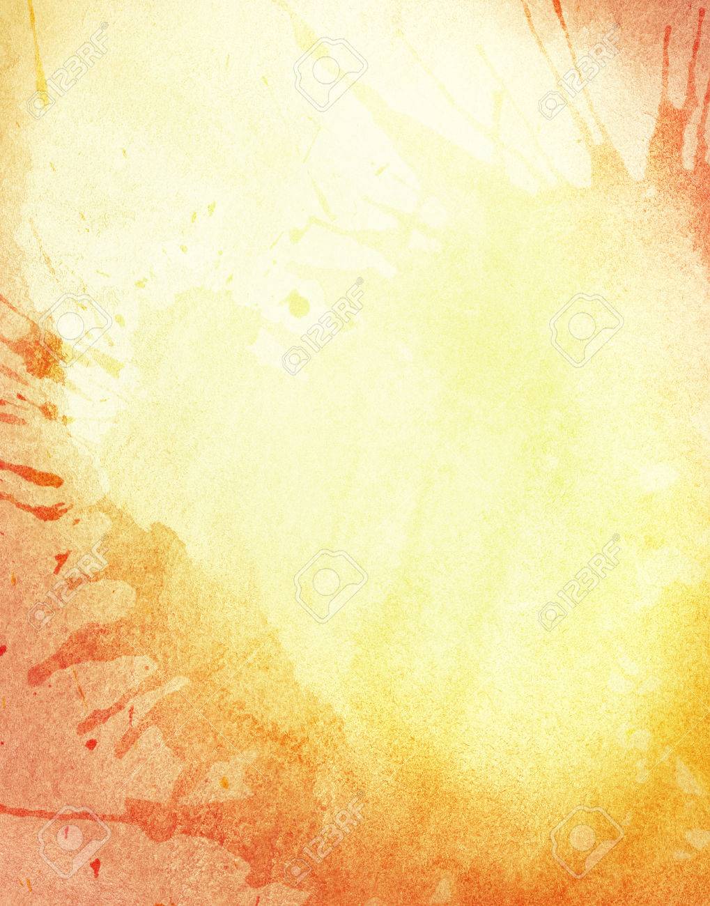 Abstract Light Orange Watercolor Background With Copy Space And