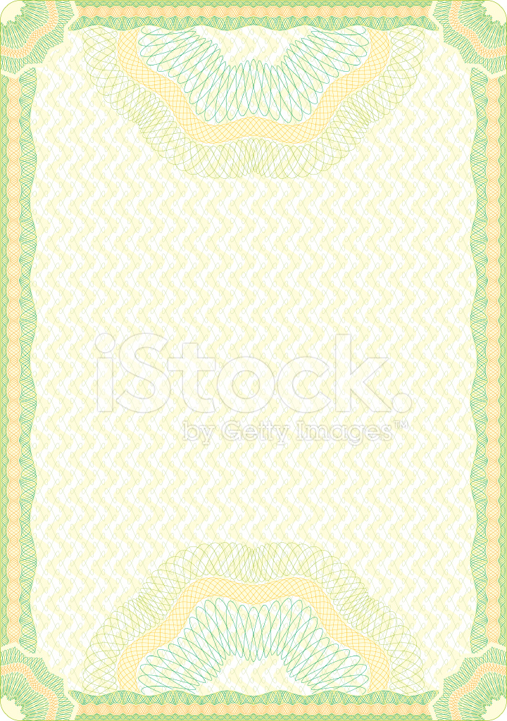 Engraved Guilloche Diploma Background Stock Vector Image