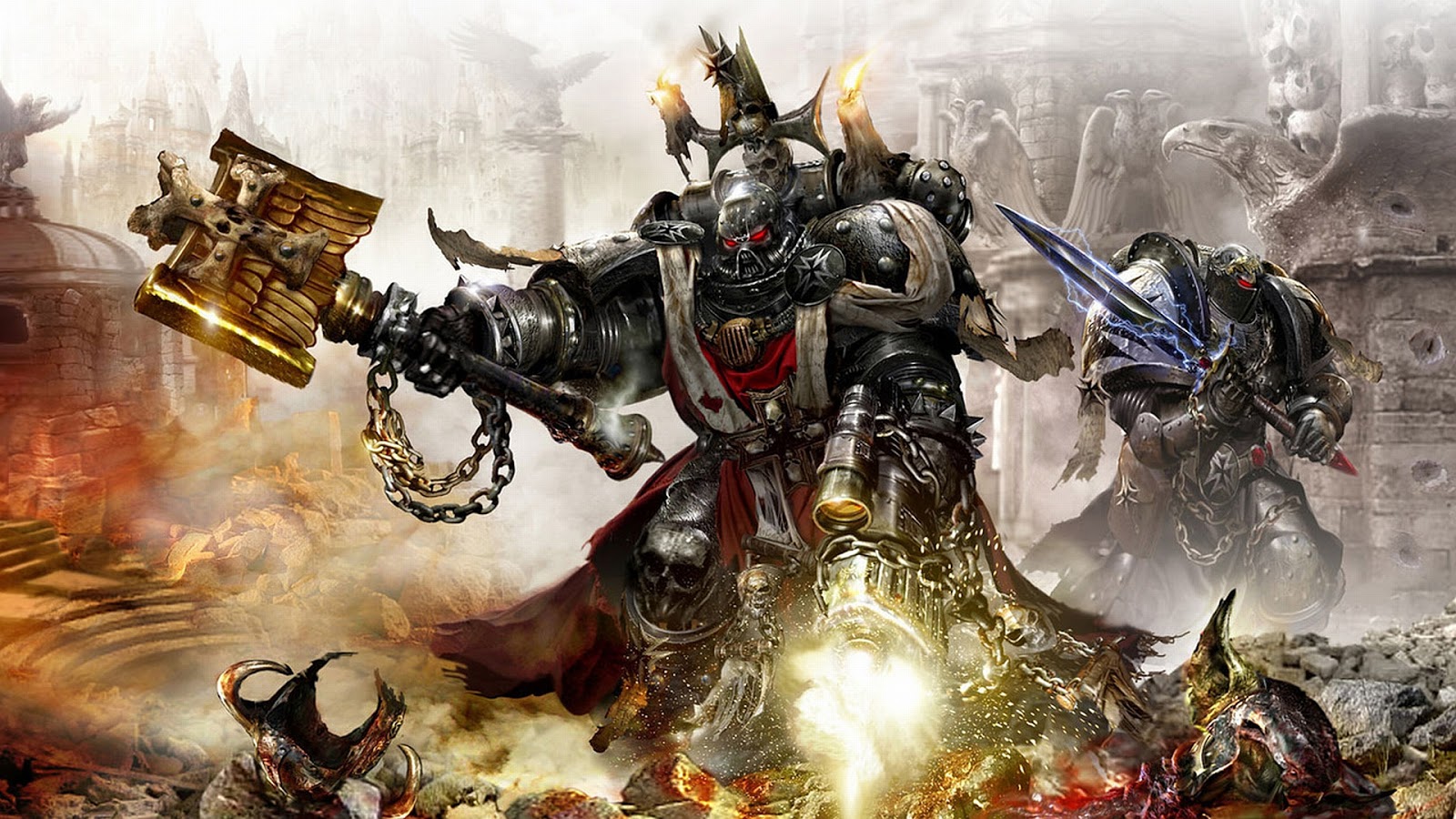 Epic Fantasy Sword Blood Armor Weapon Chain Battlefield HD Wallpaper
