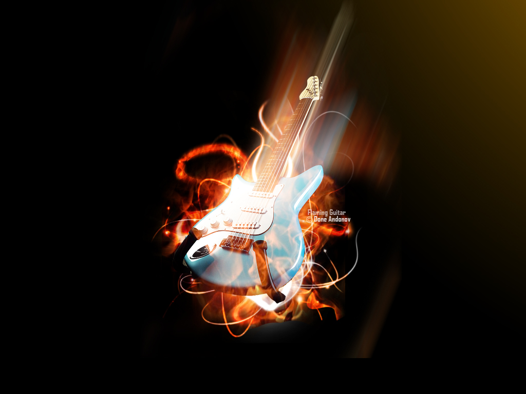 Flaming Guitar Wallpaper By Doneandonov