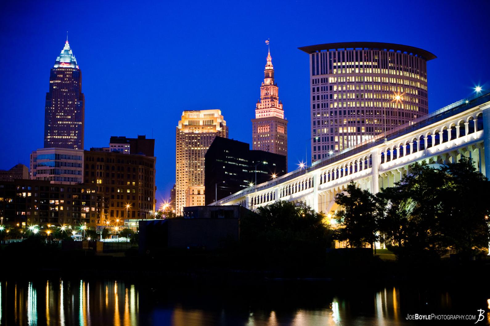 Cleveland Skyline At Night