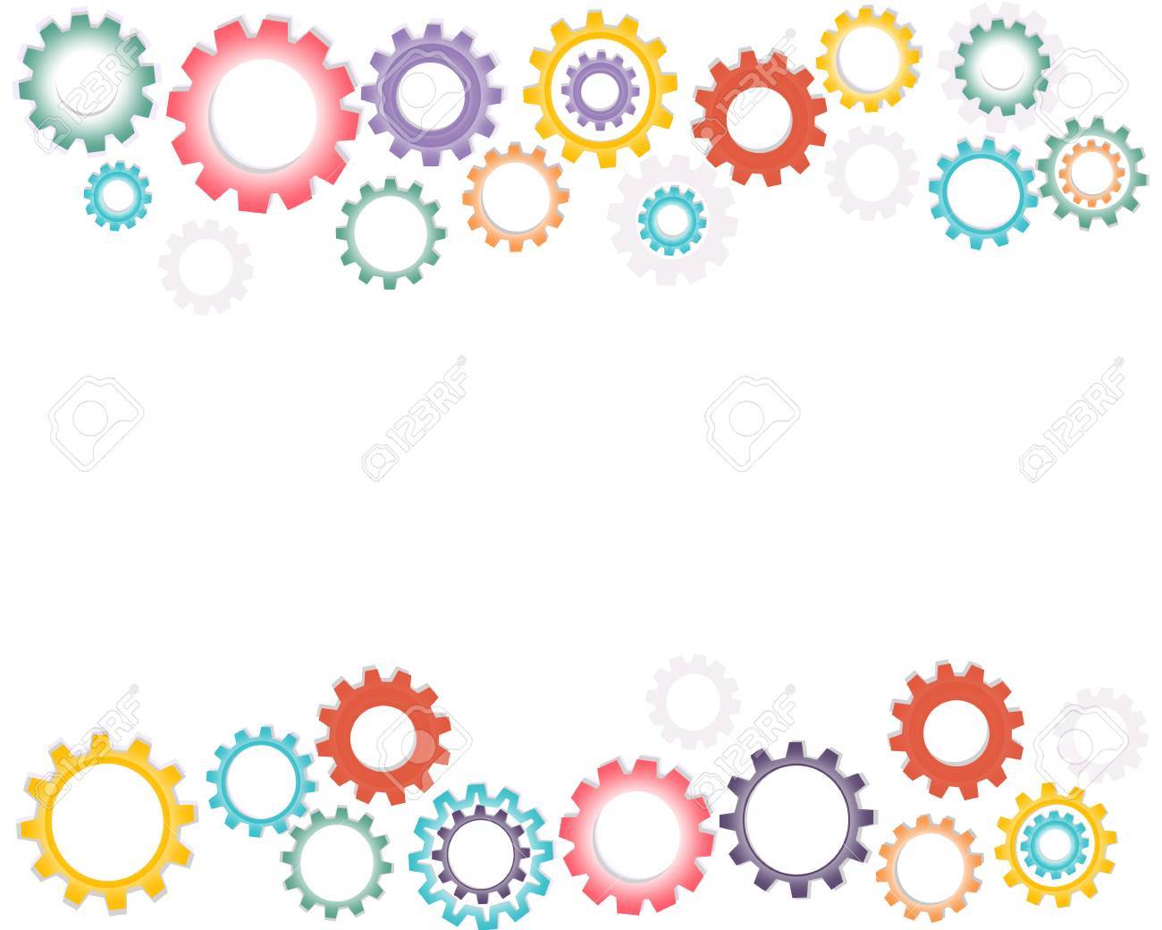 Colorful Vector Gears Background Endustrial Royalty Cliparts