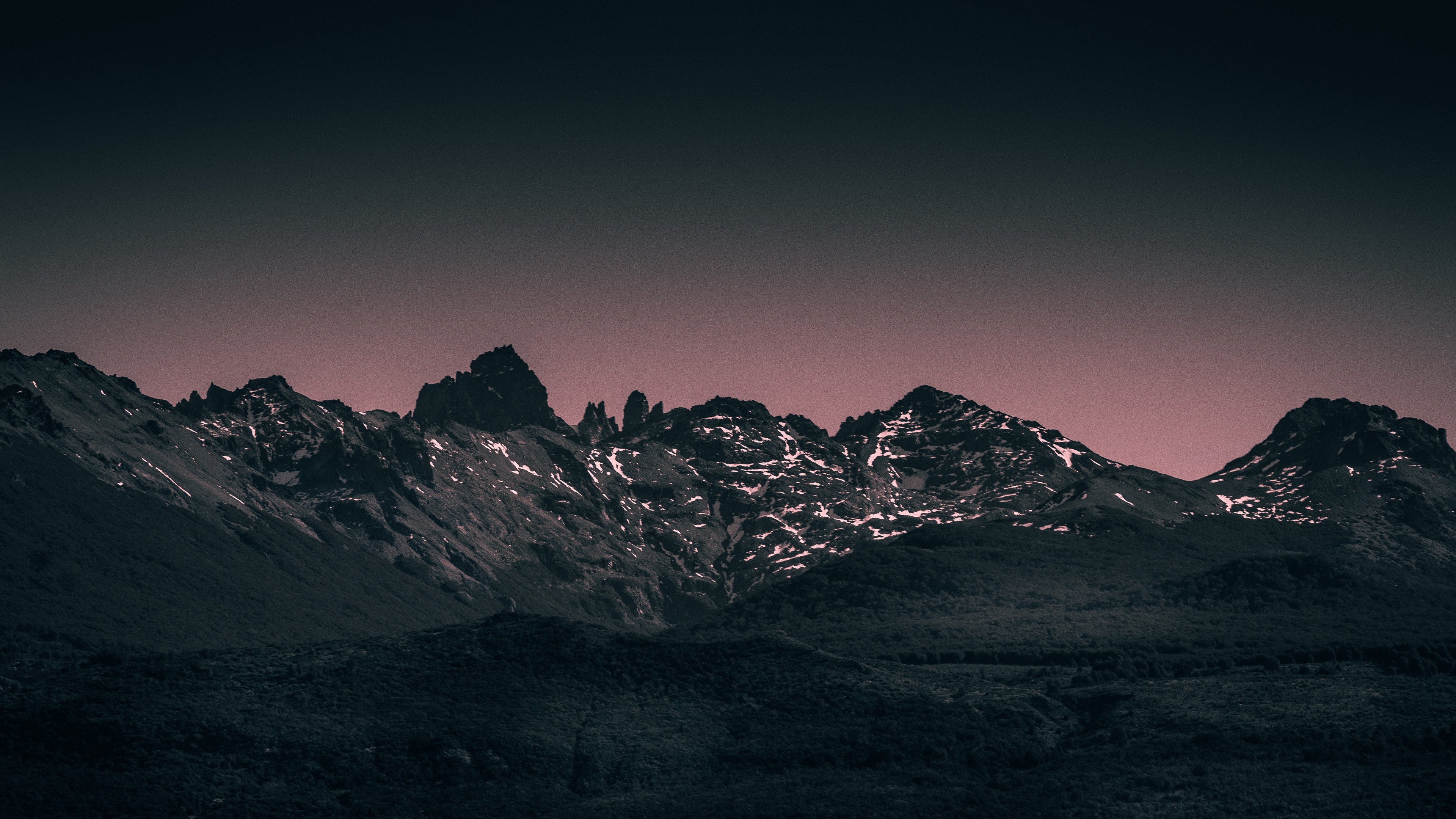 4K Mountains Landscape Twilight Wallpaper   [