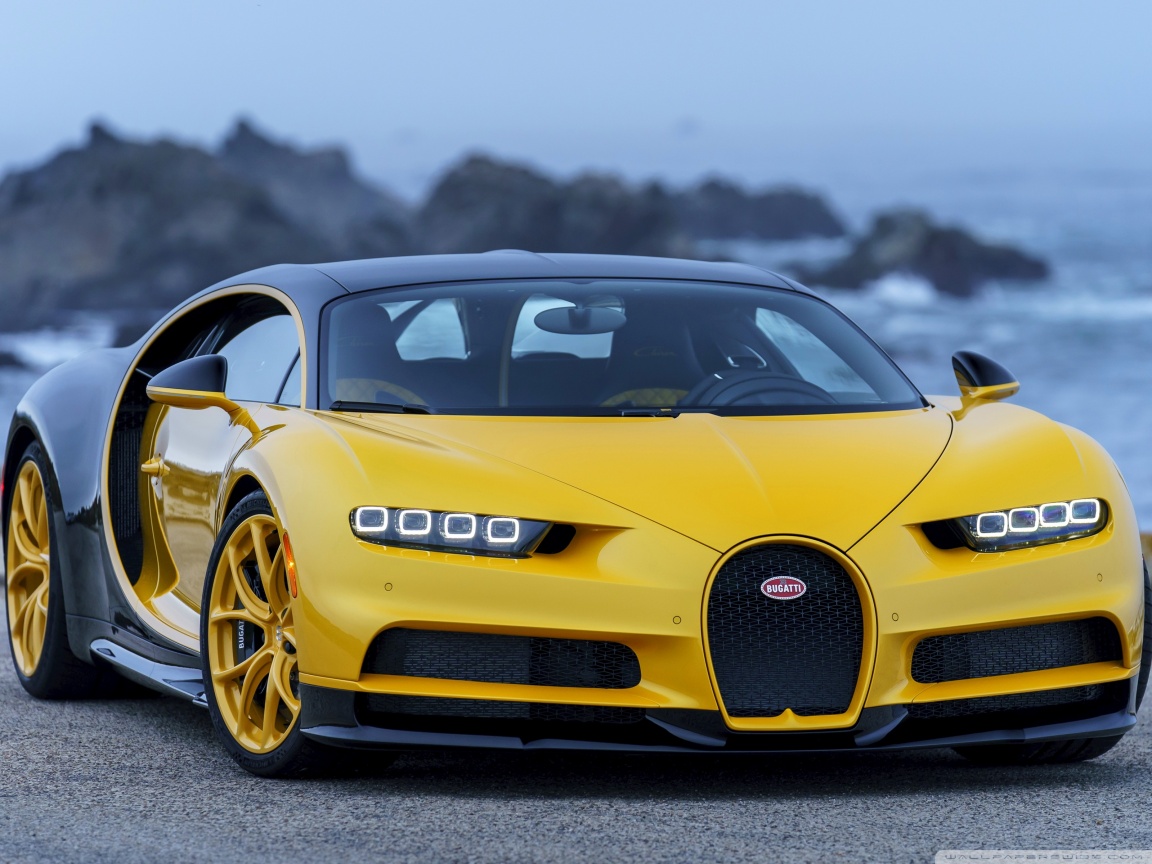 Bugatti Chiron Yellow 4k HD Desktop Wallpaper For