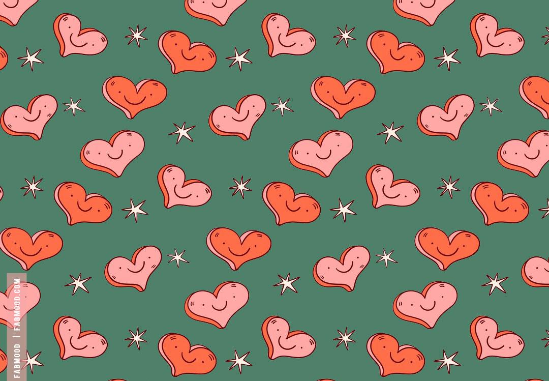 Green and pink Valentines Day Laptop Wallpaper