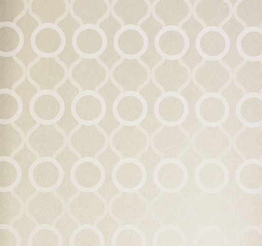 Majorelle Wallpaper Silver Mica With A Circular Ogee Design