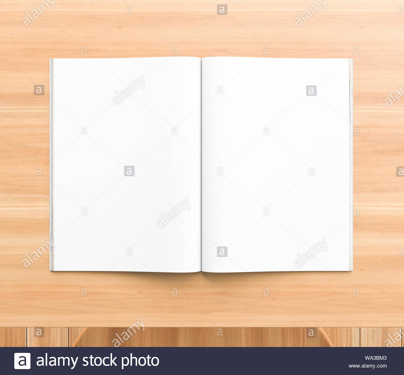 Realistic Magazine Brochure Book Or Catalogue Mock Up On Wooden