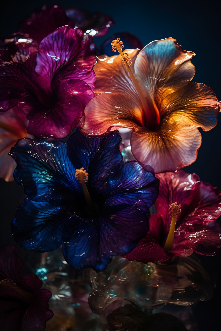 Glass Hibiscus In Wallpaper