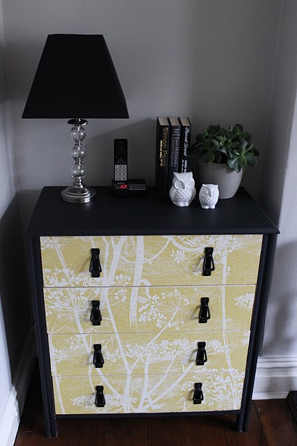 Natural Design On The Wallpaper Wallpapered Chest Of Drawers Via Swoon
