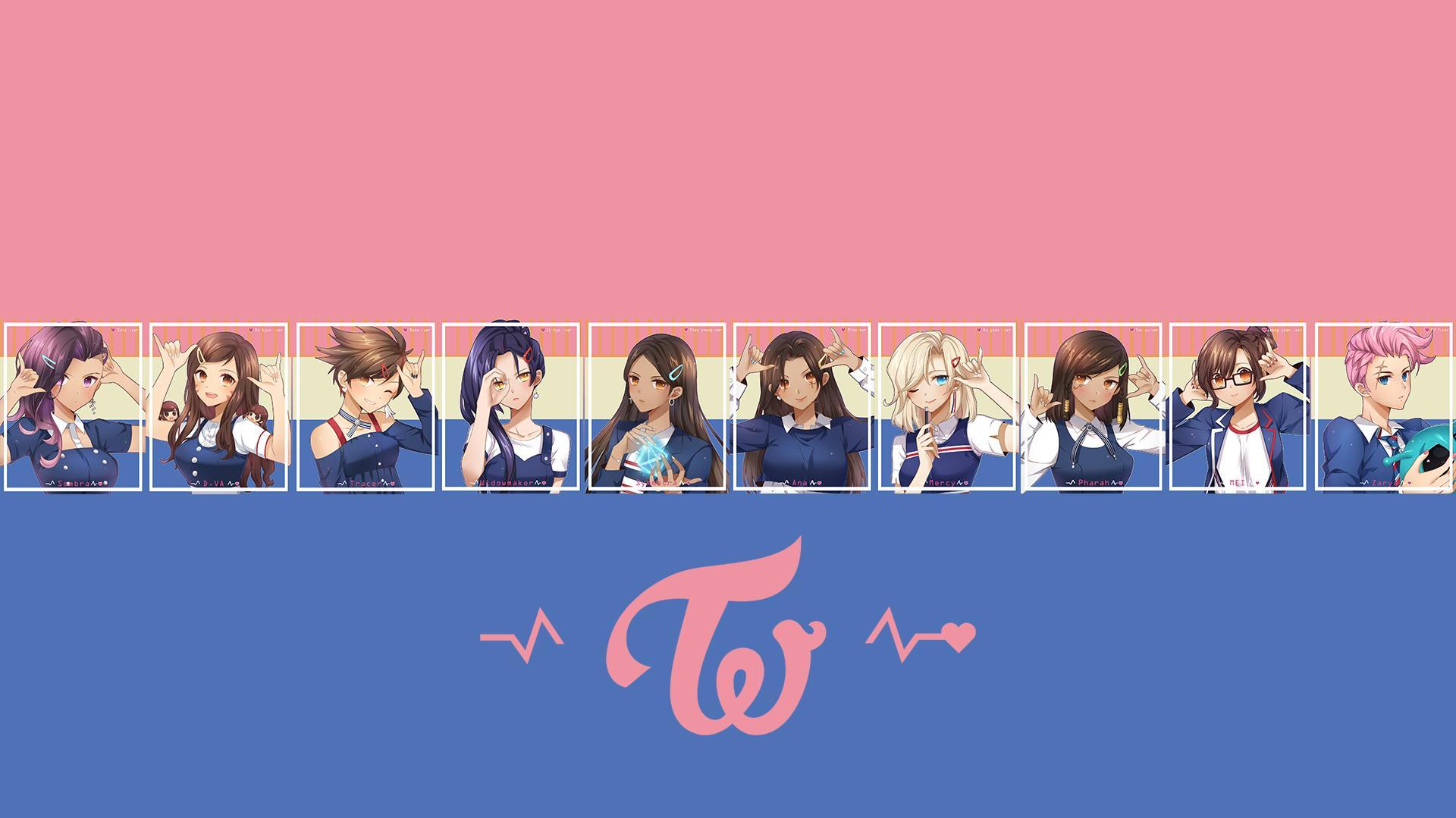 I made a Signal wallpaper with members of TWICE as Overwatch