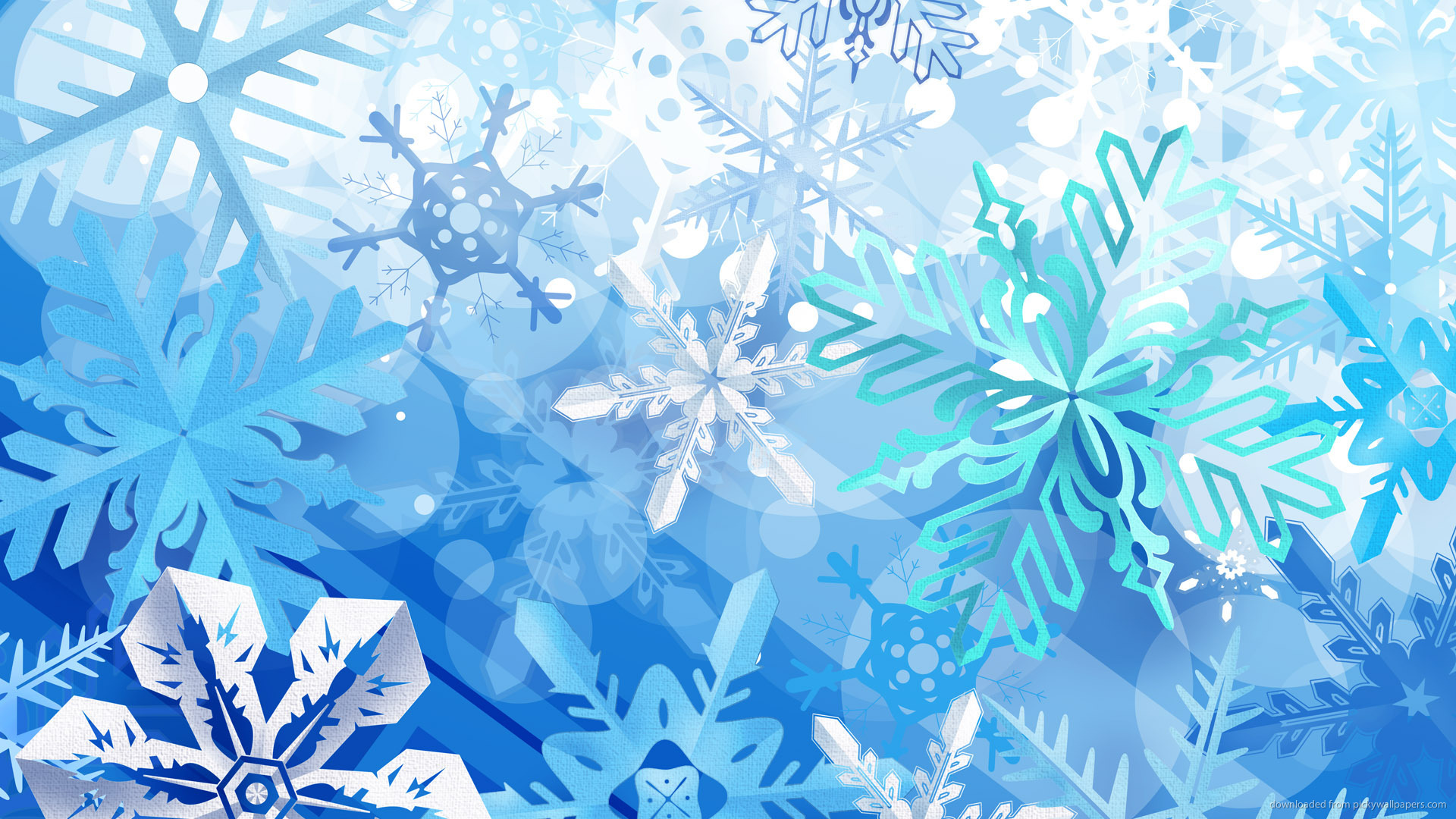 Blue Snowflakes Background Christmas Holidays Wallpaper
