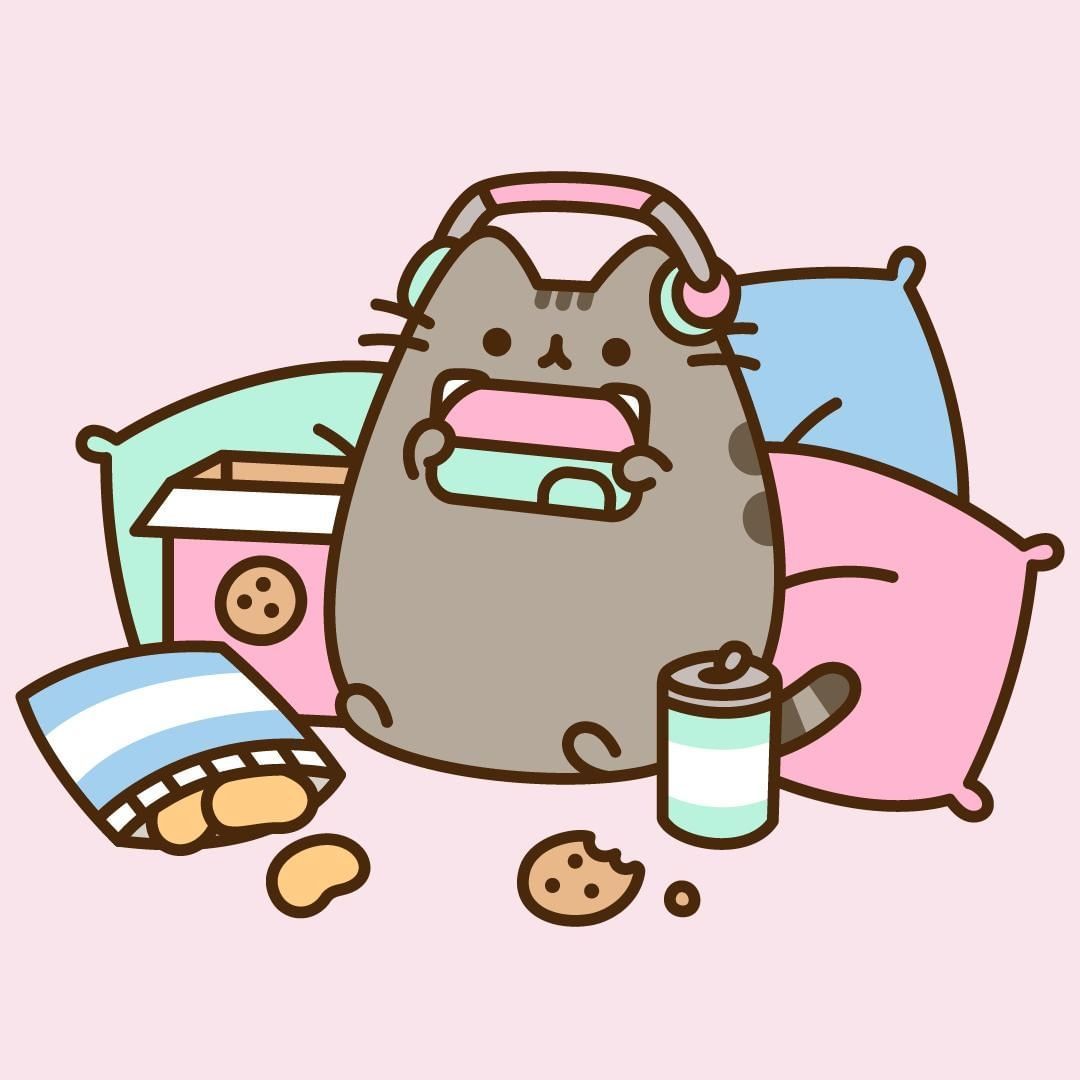 Pusheen Hanging Out Day Wallpaper