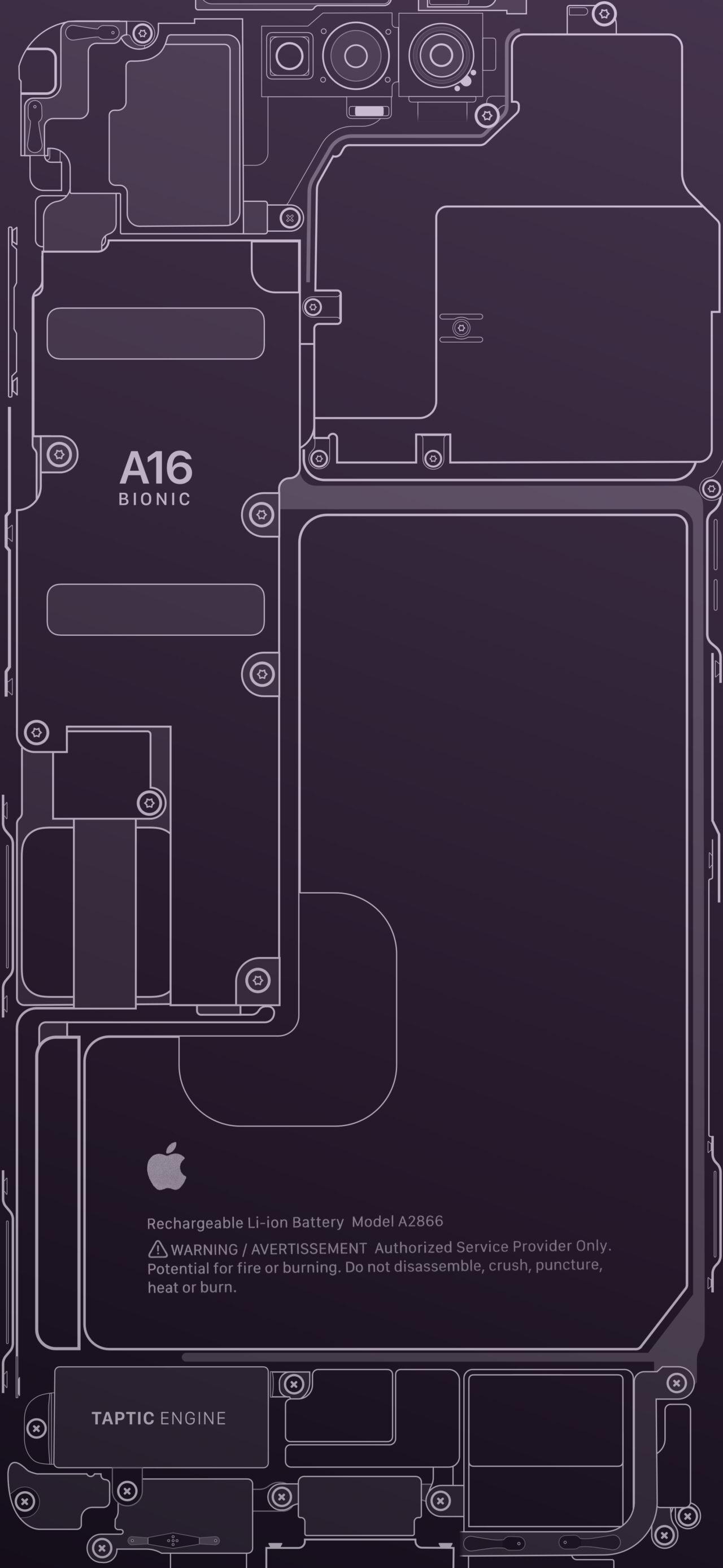 iPhone Pro Teardown Wallpaper Deep Purple Central