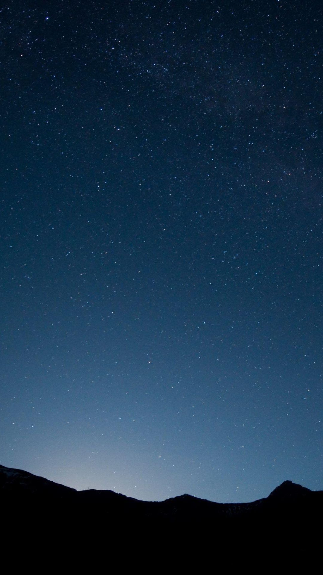 Mountains Night Silhouette Stars Sky iPhone Plus HD