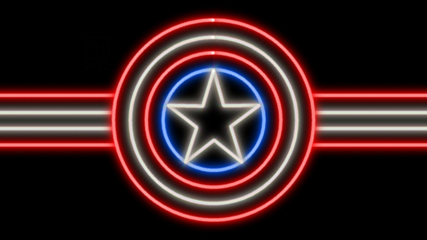 Captain America Neon Symbol WP by MorganRLewis