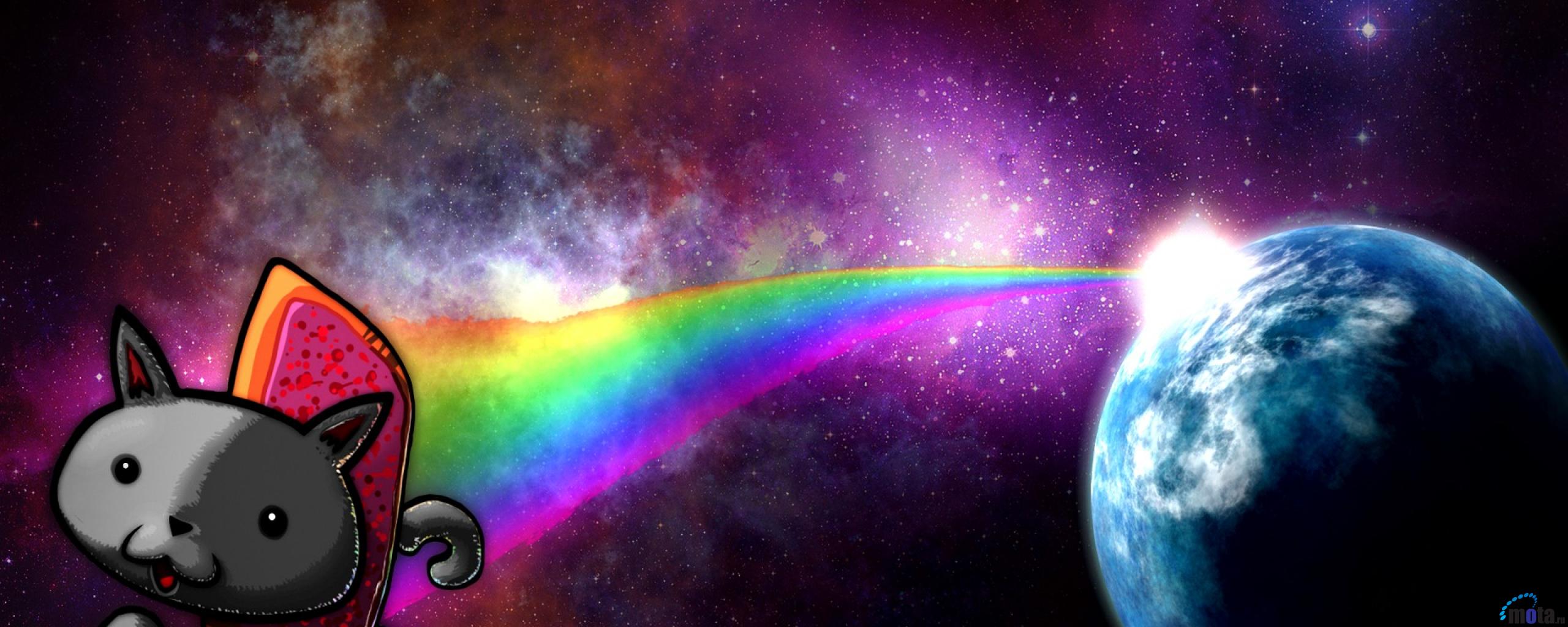 Desktop Wallpaper Nyan Cat And A Rainbow