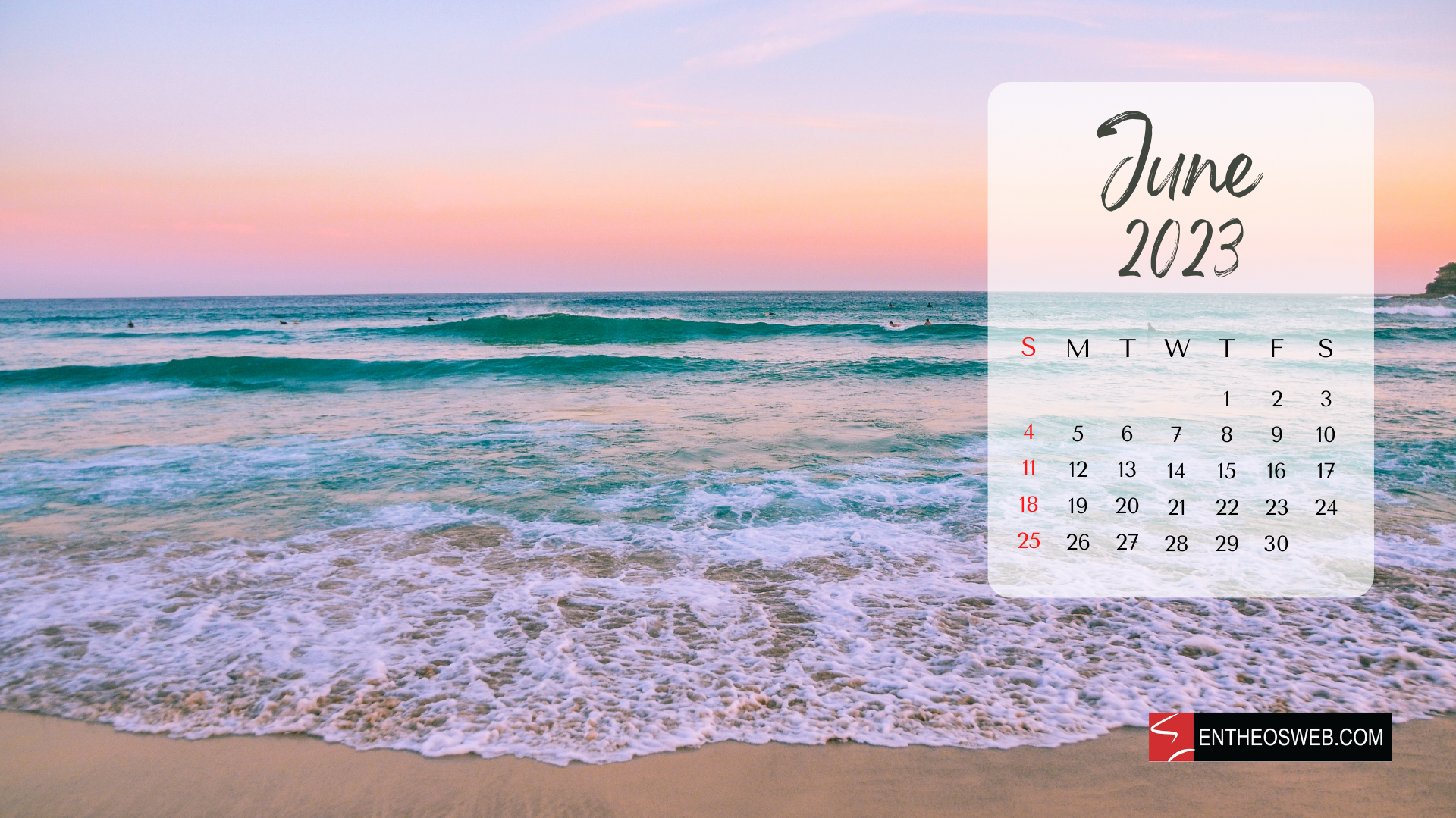June 2023 Calendar Desktop Wallpaper Background EntheosWeb