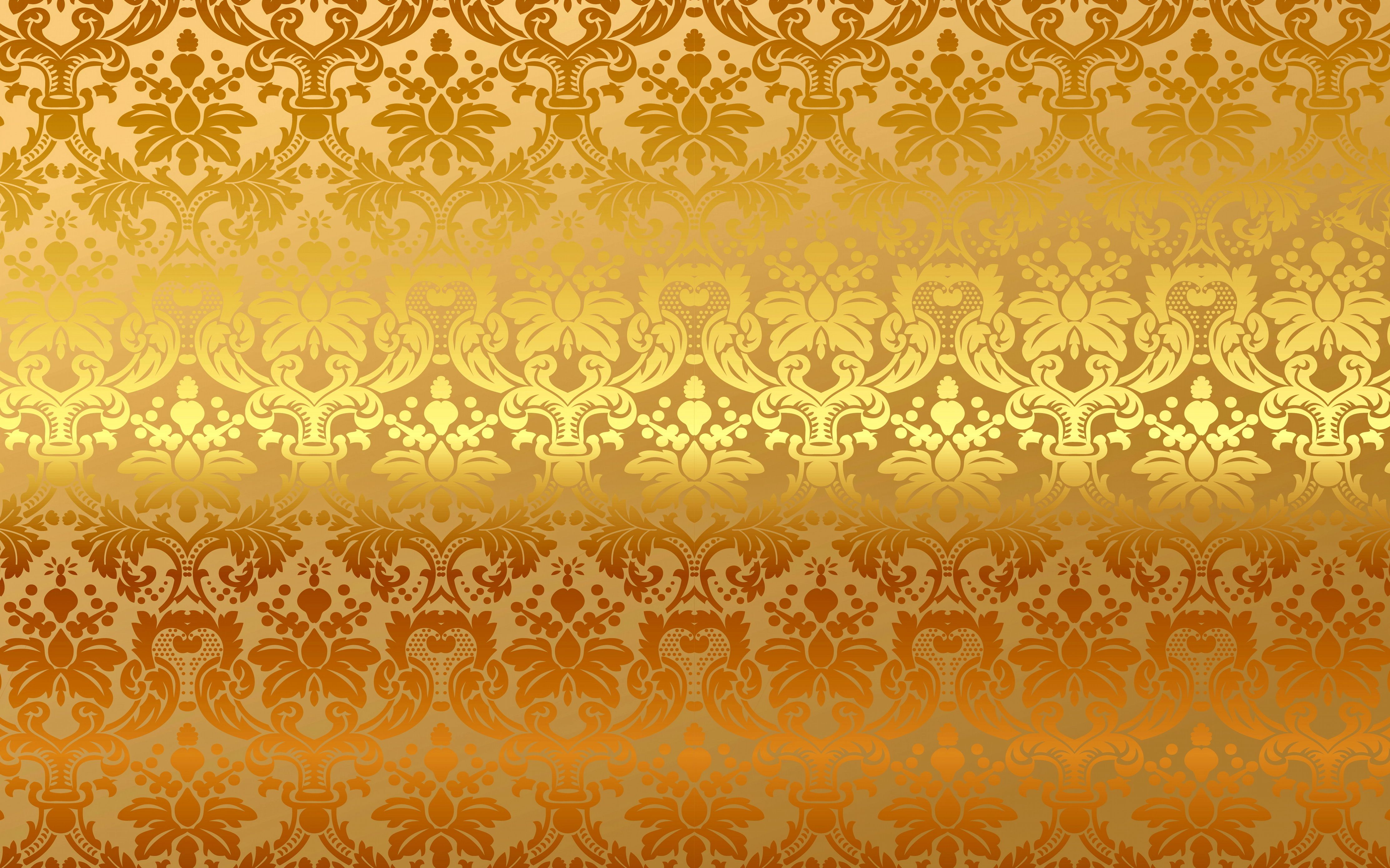 Wallpaper Pattern Vintage Background Vector Gold