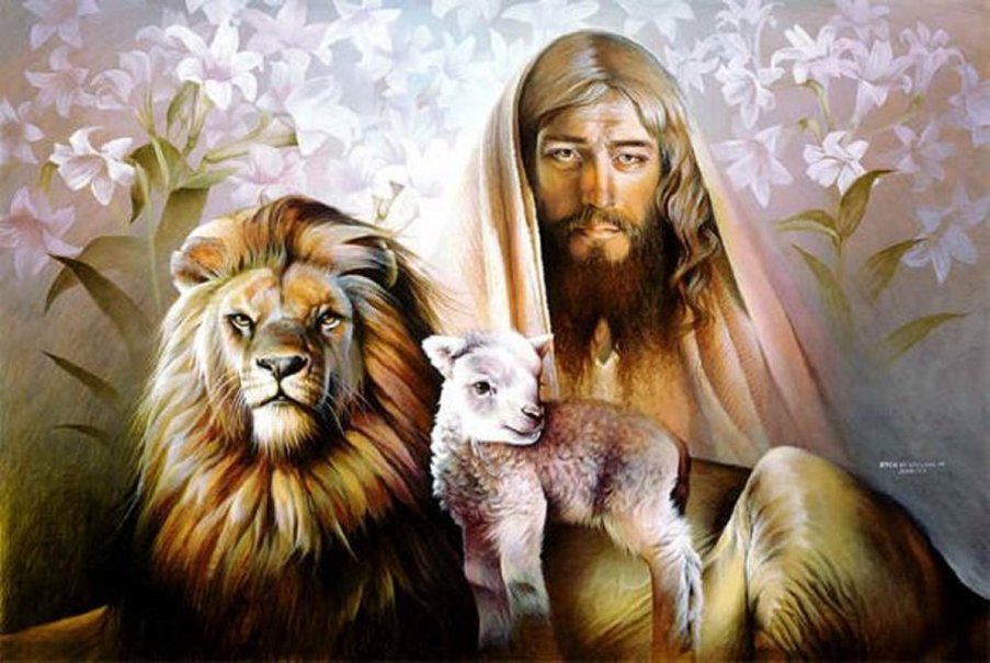 Jezus De Leeuw En Het Lam Wallpaper