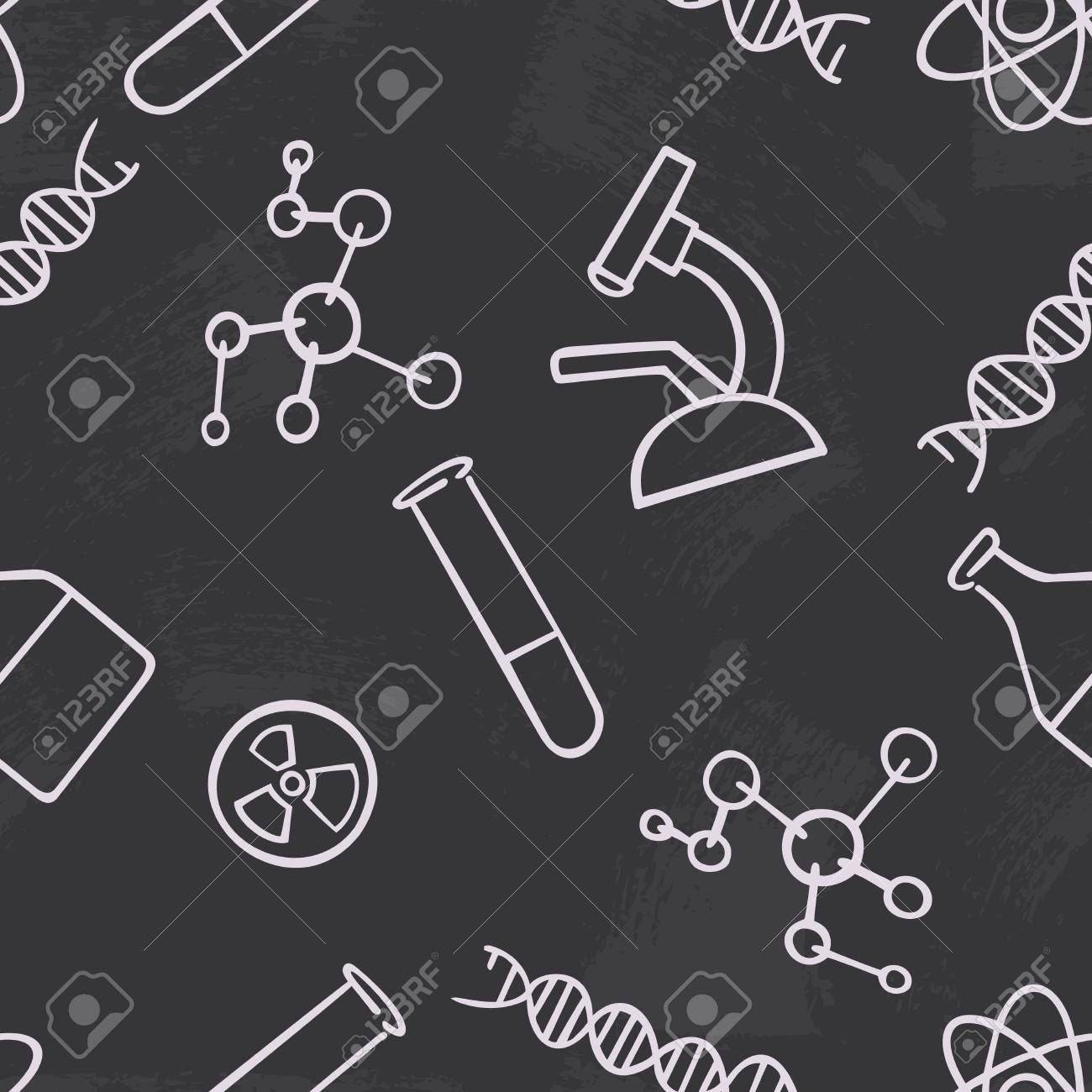 Seamless Pattern Background Chemistry Science Vector Wallpaper