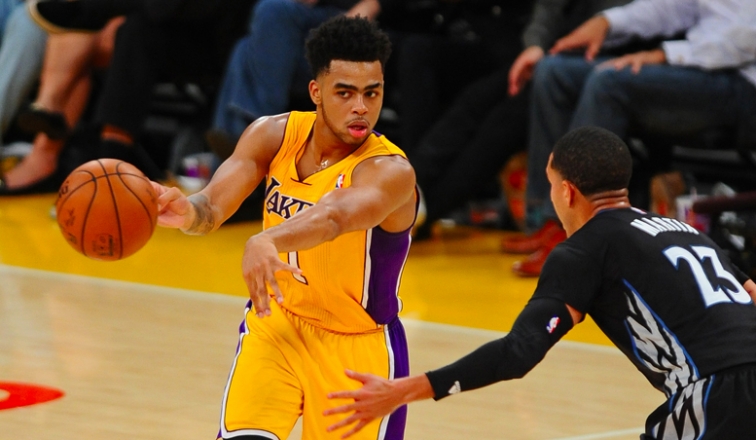 Angelo Russell Passes The Ball Against Minnesota In Season
