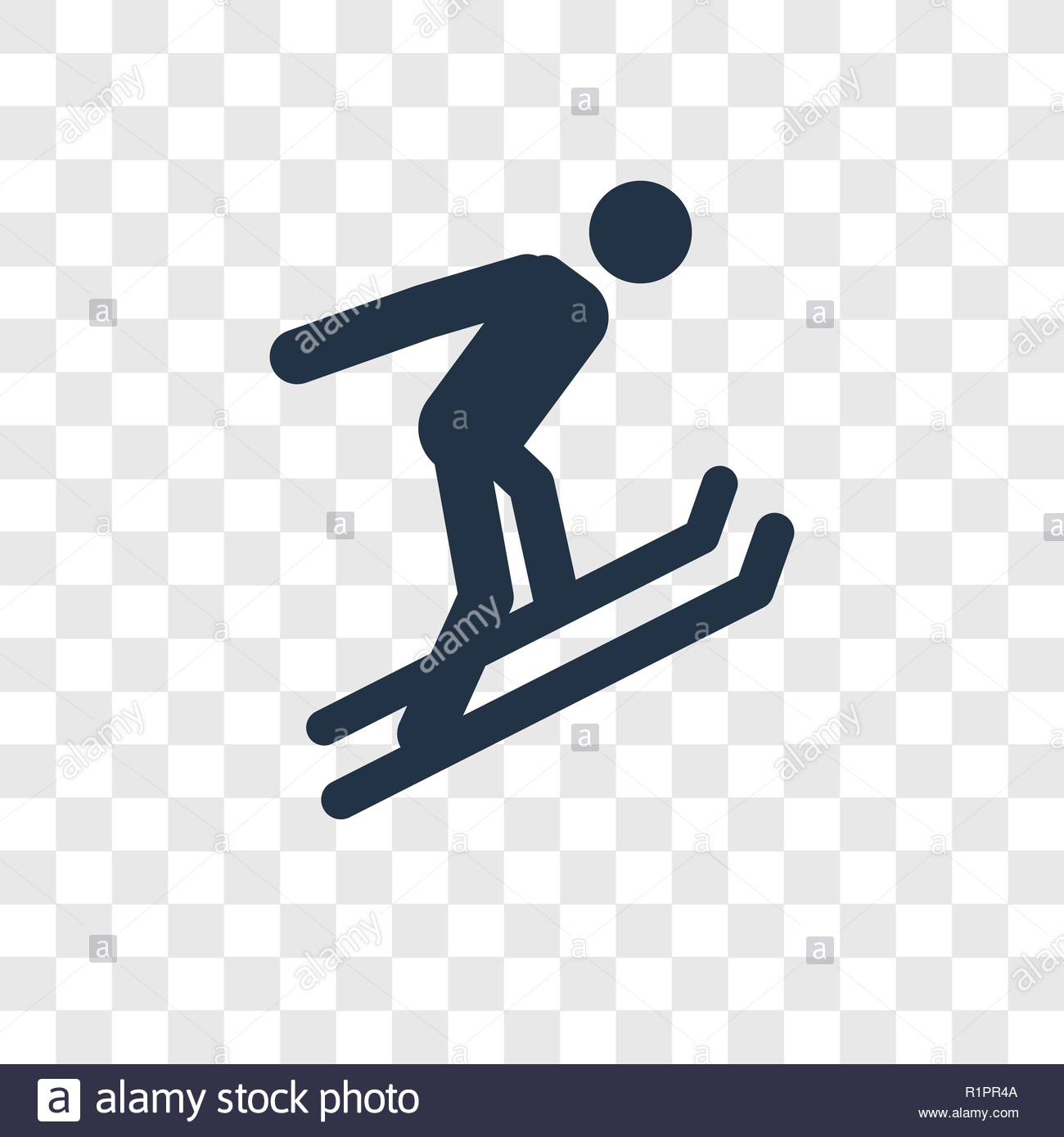 Ski Jump Vector Icon Isolated On Transparent Background