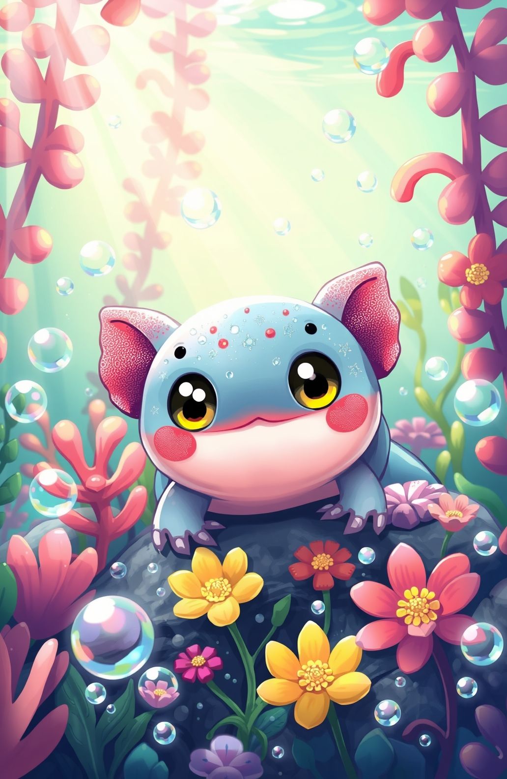 Kawaii Axolotl Wallpaper