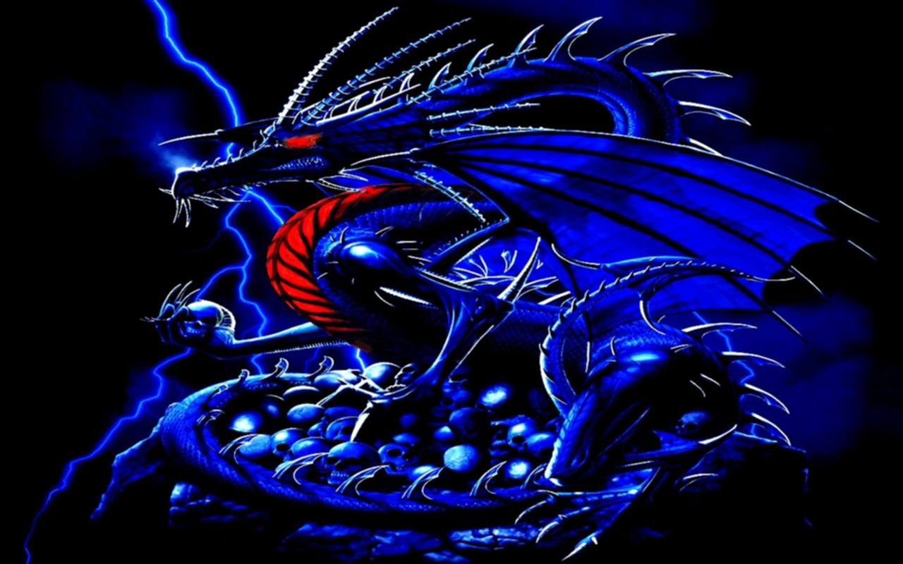 Cool Blue Fire Dragon In Addition 3d Art Desktop Background