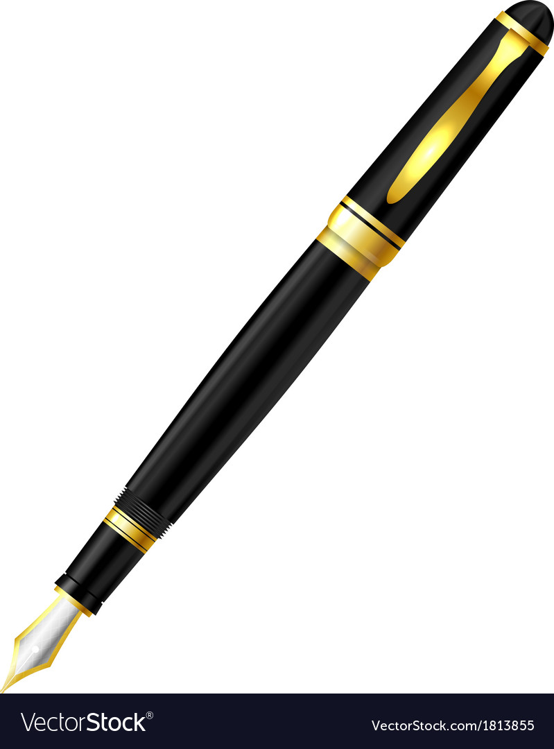 Black Ink Pen On A White Background Royalty Vector