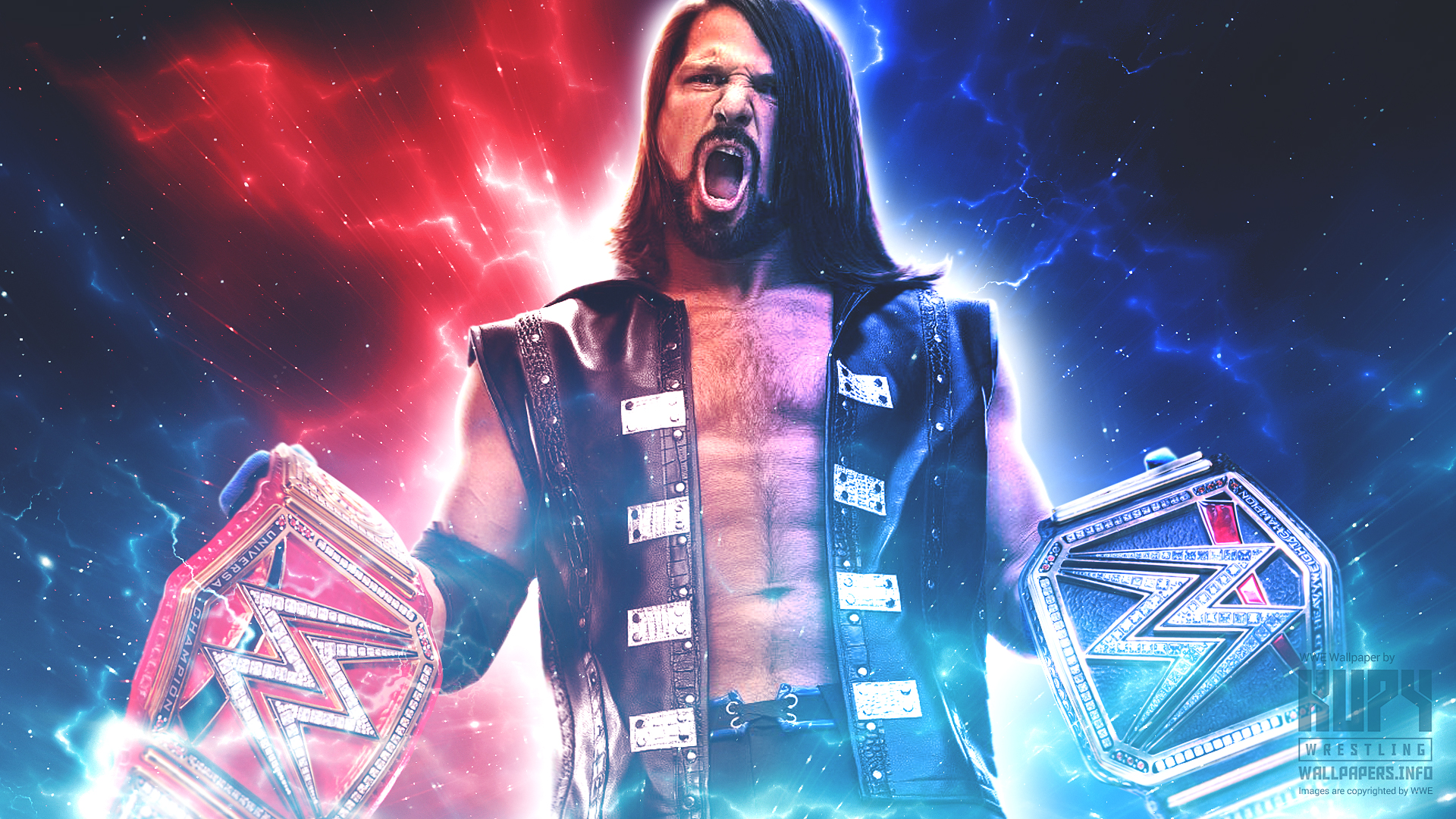 What If Aj Styles Wwe Champion And Universal Wallpaper