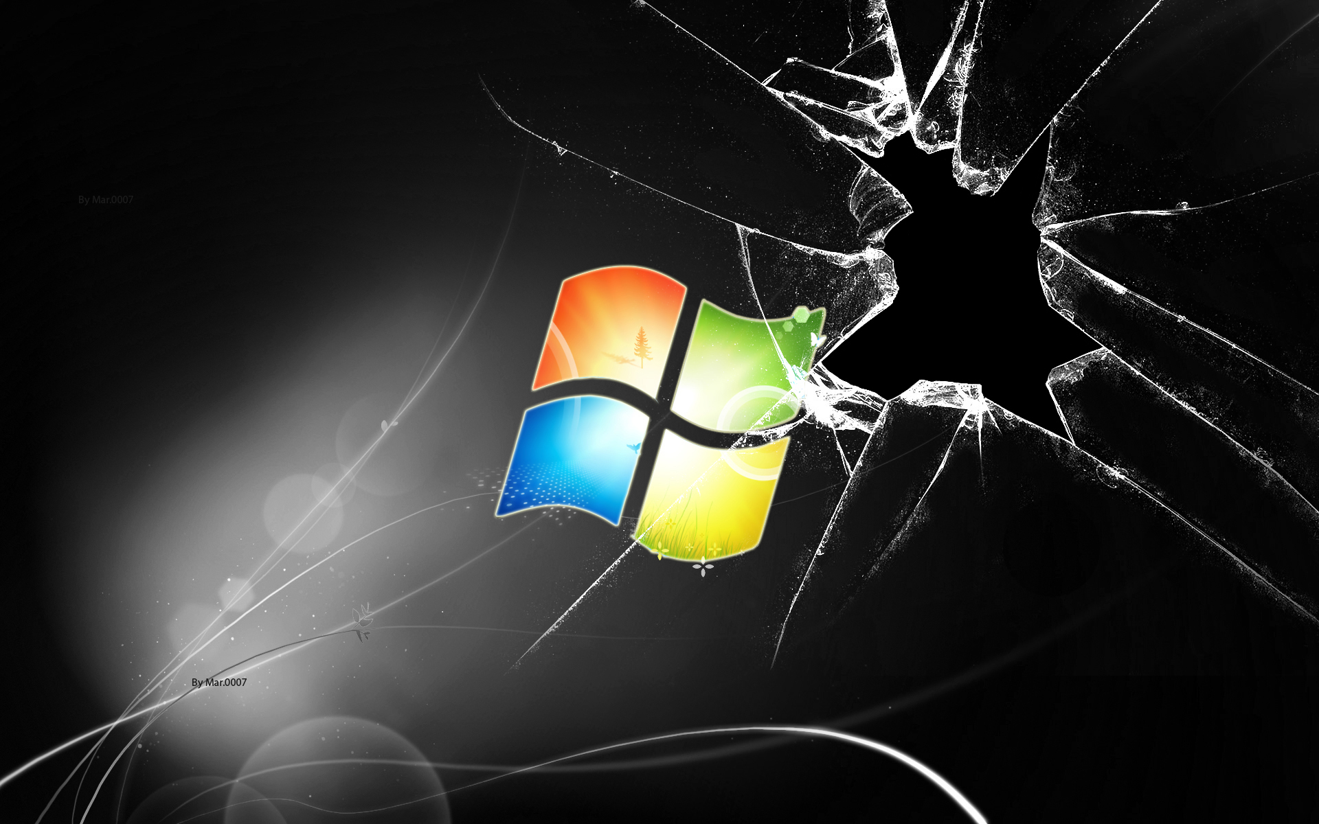 Cracked Screen Black Windows Exclusive HD Wallpapers 2258 1920x1200