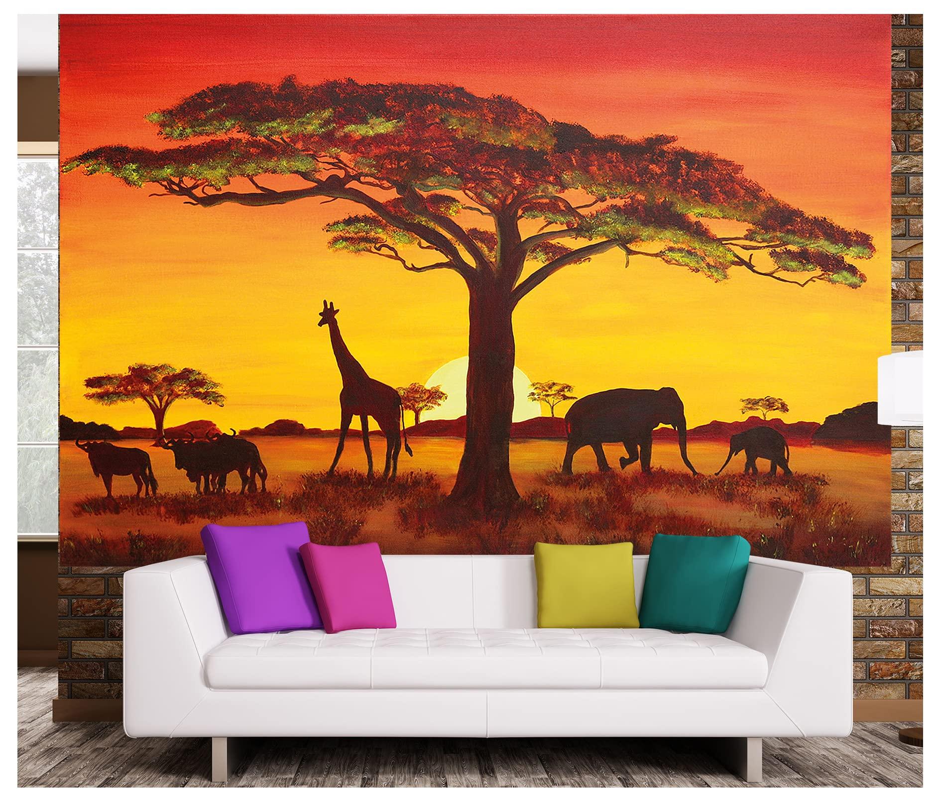 Buy GREAT ART Mural Sunset in Africa wallpaper Sunset Safari