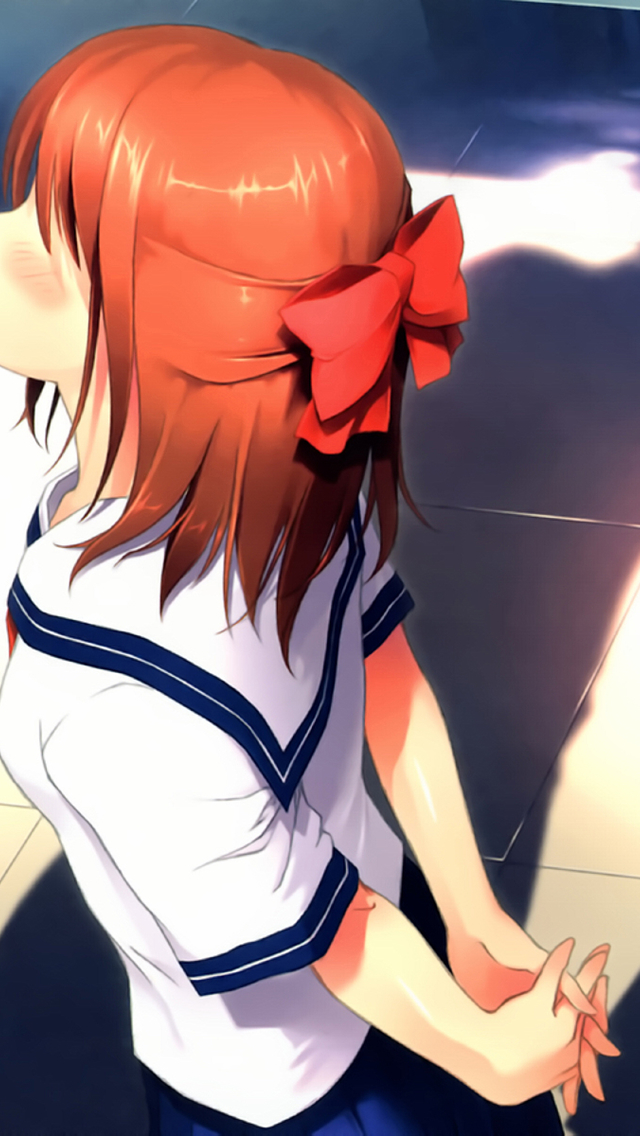Anime School Girl Kiss Wallpaper   Free iPhone Wallpapers