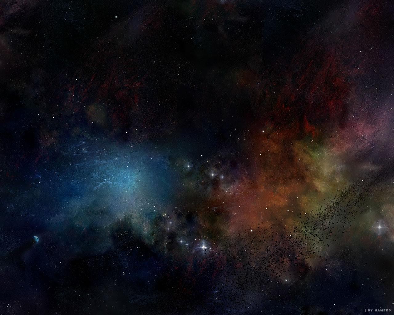Outer Space Multicolor Stars Nebulae Cosmic Dust HD Wallpaper