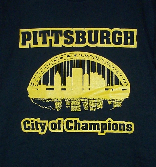 Pittsburgh City Of Champions T Shirt Gold On Black Shirts