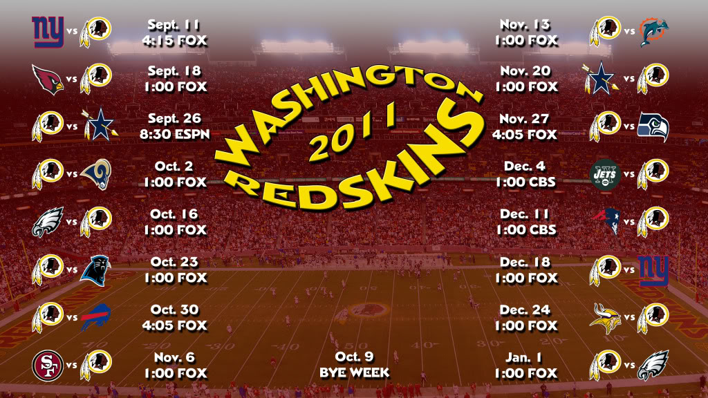 Washington Redskins Schedule Wallpaper