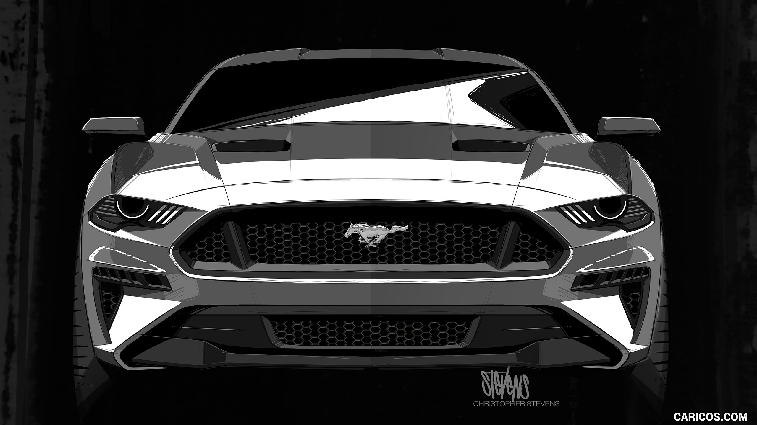 Ford Mustang Design Sketch HD Wallpaper