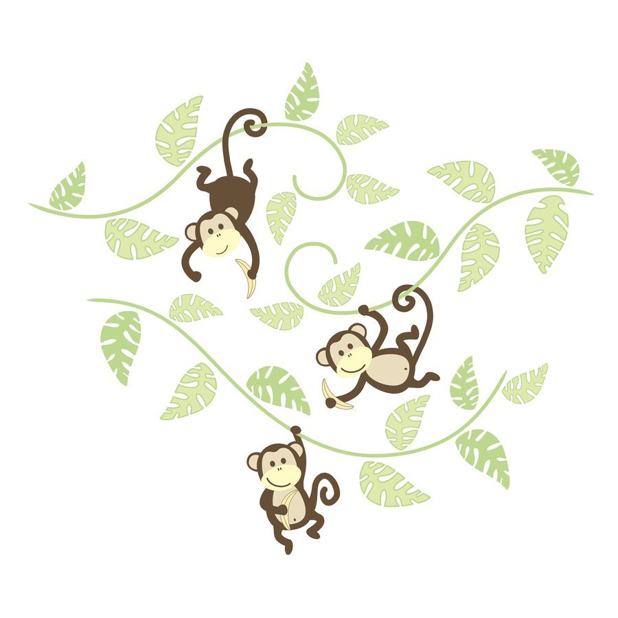 WallPops Peel and Stick Monkeying Around Wall Art Sticker Kit Lowes 900x900