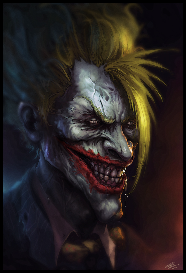 Scary Joker Illustration Artworks Web Design Burn