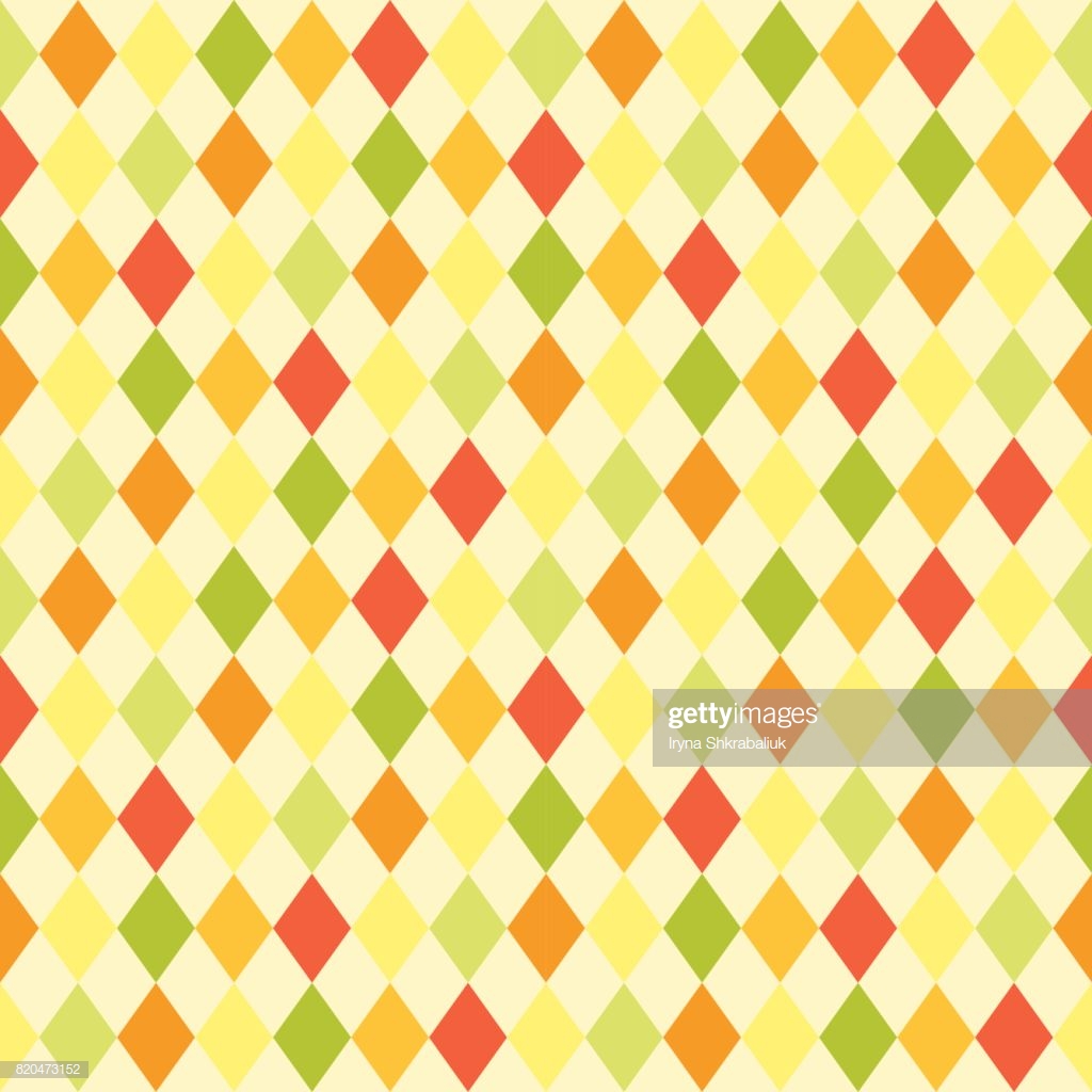Retro Primitive Seamless Rhombus Background In Autumn Colors Stock