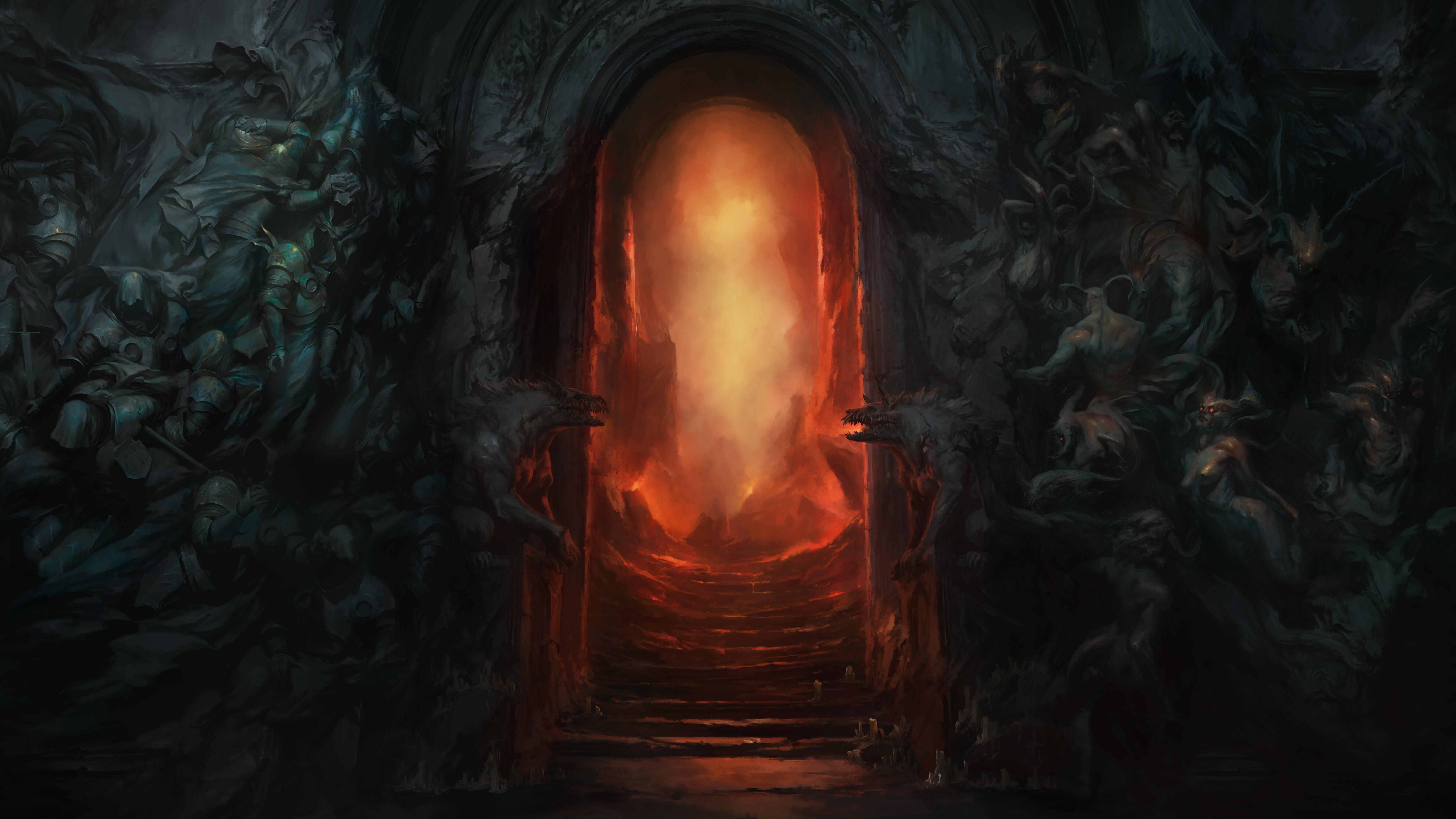 Diablo Hell Gate Art 8K Wallpaper