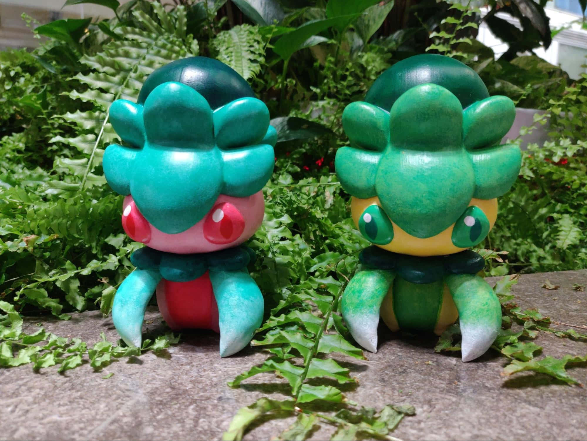 Green And Pink Pok Mon Fomantis Wallpaper
