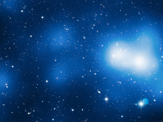 And Galaxies In The Blue Space Wallpaper Image