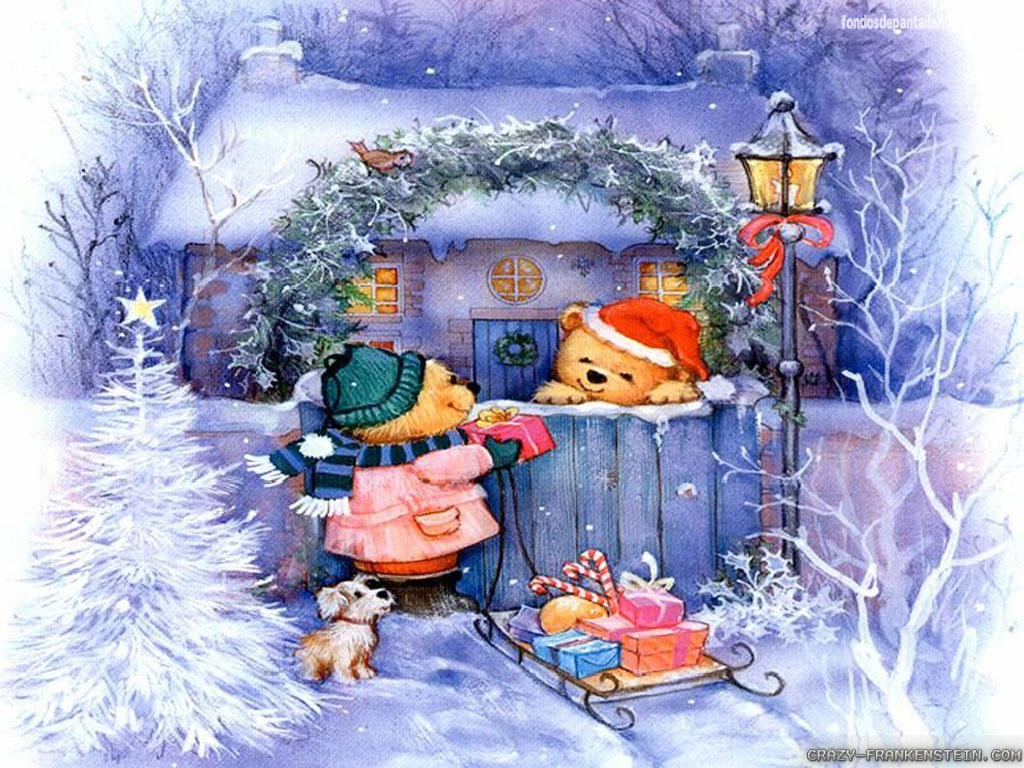 Descargar Imagen Cute Bears Winter Christmas Wallpaper HD